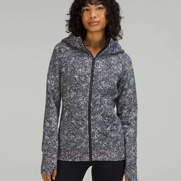 Lululemon Scuba Full Zip Hoodie Offbeat Alpine White Black Size 6 - Picture 3 of 8